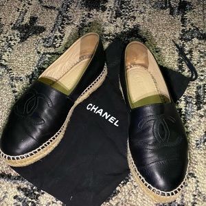 Black Chanel espadrilles